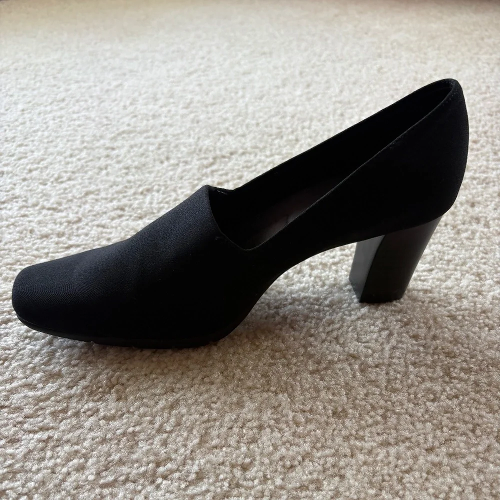 Aerosoles Size 8.5 Black Monday Night Square Toe Pumps - Picture 4 of 10